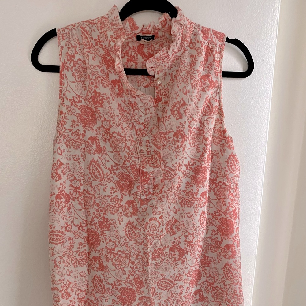 JCrew sleeveless ruffle top